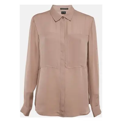 Theory Rusty Pink Silk Buttoned Shirt