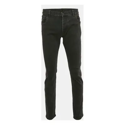 Prada Black Faded Denim Skinny Jeans Waist 36"