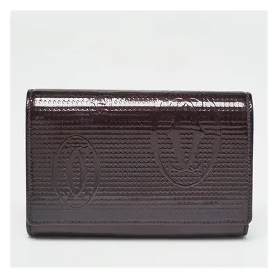 Cartier Plum Leather Happy Birthday French Wallet