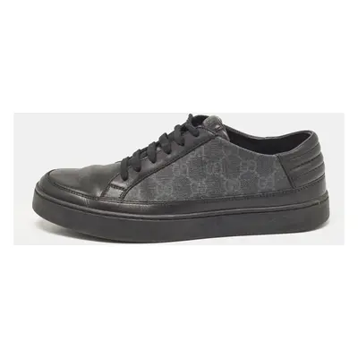 Gucci Black GG Supreme Canvas and Leather Low Top Sneakers Size 40.5