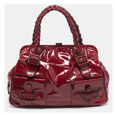 Valentino Red Patent Histoire Framed Bag