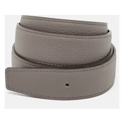 Hermes Gris Meyer/Noir Togo and Box Leather Reversible Belt Strap