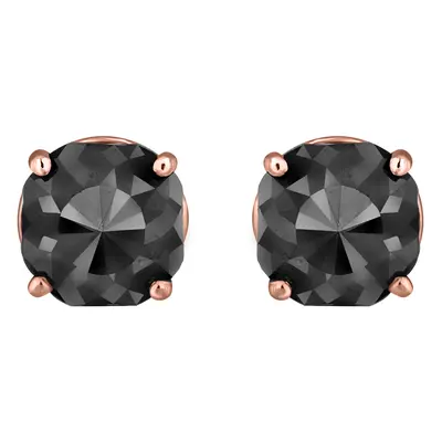 14K Rose Gold Black Stone Stud Earrings (Appox 4.00 cts)