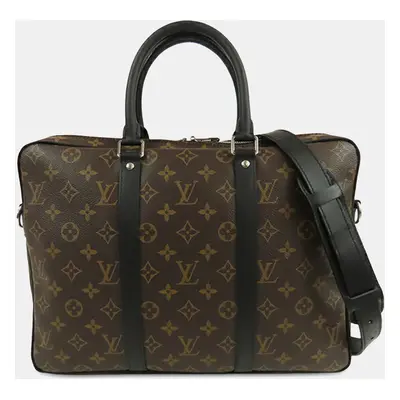 Louis Vuitton Brown Monogram Macassar Porte Documents Voyage