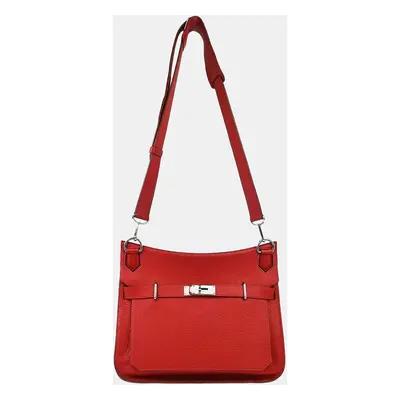 Hermes Red Leather Jypsiere Shoulder Bag