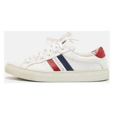 Moncler White Leather Ryegrass Sneakers Size 38.5