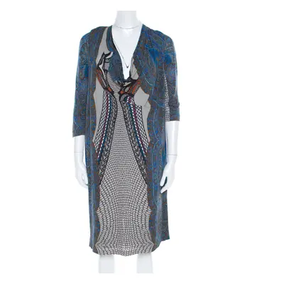 Etro Multicolor Paisley Printed Cowl Neck Shift Dress