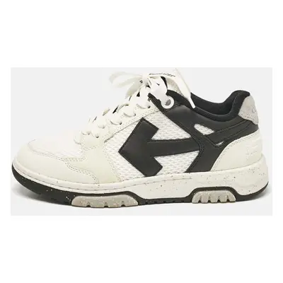 Off-White White/Black Leather and Mesh Slim Out Of Office Sneakers Size