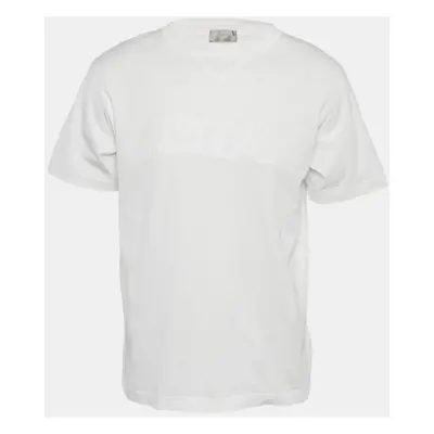 Dior Homme White Logo Embroidered Jersey Crewneck T-Shirt