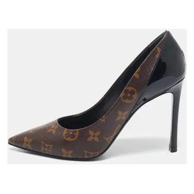 Louis Vuitton Monogram Canvas and Patent Leather Chérie Pumps Size 37.5