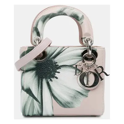 Dior Pink Mini Deerskin Flower Printed Lady Dior