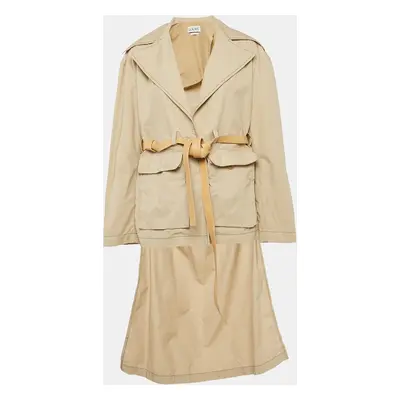 Loewe Beige Cotton Asymmetric Belted Trench Coat