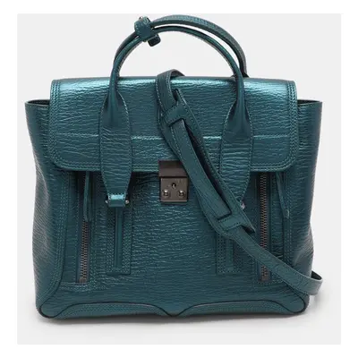 3.1 Phillip Lim Metallic Blue Leather Pashli Satchel