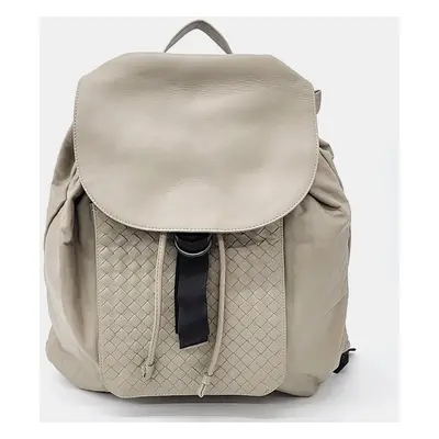 Bottega Veneta Beige Intrecciato Leather Backpack