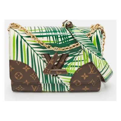 Louis Vuitton Vert Blanc Palm Print Monogram Twist MM Bag