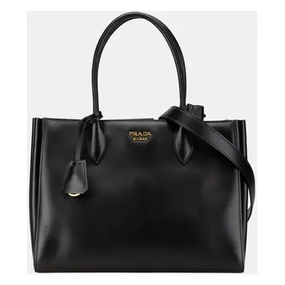 Prada Black Calf Leather City Satchel