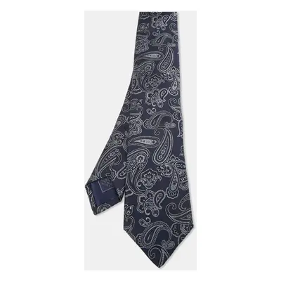 Brioni Blue Paisley Silk Traditional Tie