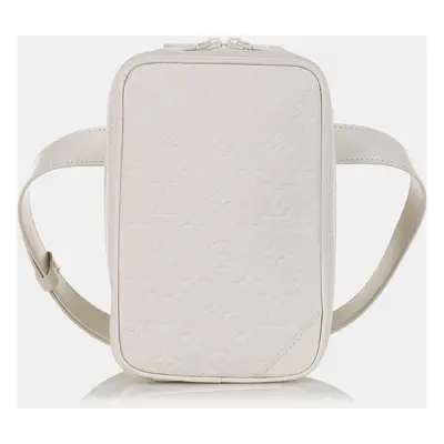 Louis Vuitton White Monogram Empriente Leather Utility Side Bag