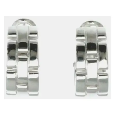 Cartier 18K White Gold Maillon Panthere Earrings