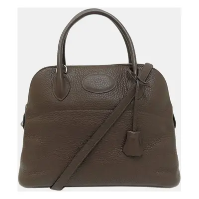 Hermes Chocolat Taurillon Bolide Handbag