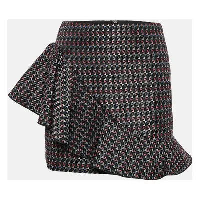 Emporio Armani Multicolor Geometric Jacquard Ruffled Mini Skirt