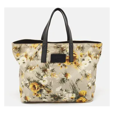 Dolce & Gabbana Beige/Multicolor Printed Canvas Shopper Tote