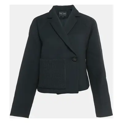 Proenza Schouler Black Wool Double Breasted Crop Jacket