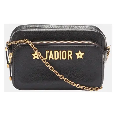 Dior Black J'Adior Camera Case Clutch with Chain