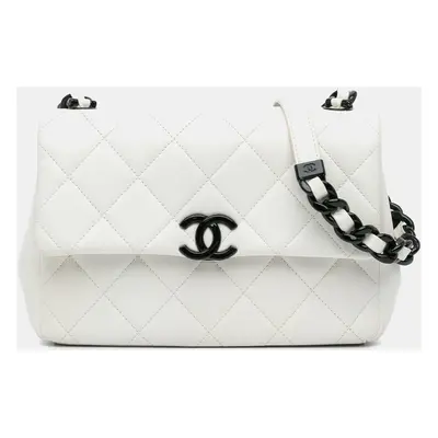 Chanel White Caviar Medium Quilted My Everything Flap Bag