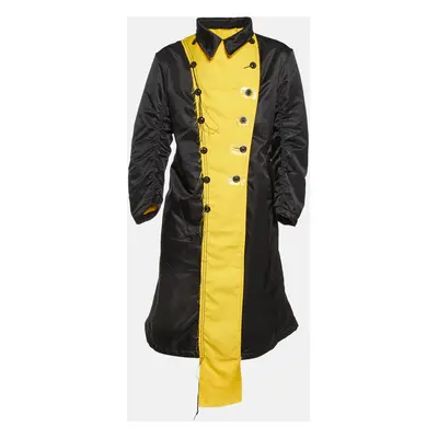 Maison Martin Margiela Black/Yellow Nylon Raw Finish Padded Coat