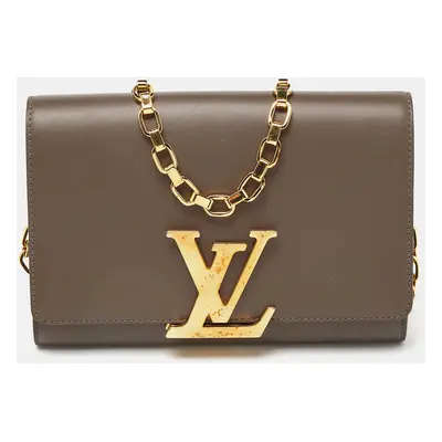 Louis Vuitton Olive Green Leather Chain Louise GM Bag