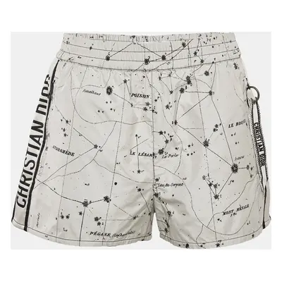 Dior White Jacquard Logo Puller Detail Shorts