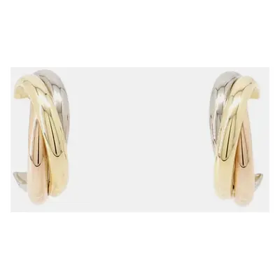 Cartier 18K White, Yellow, Rose Gold Trinity Earrings