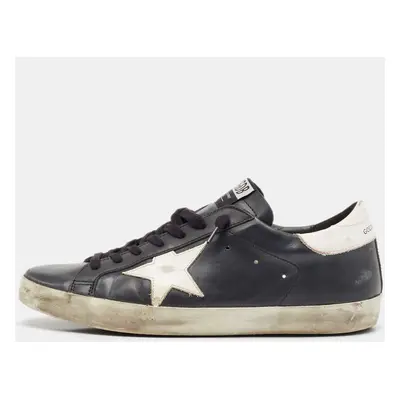 Golden Goose Black/White Leather Super Star Lace Up Sneakers Size