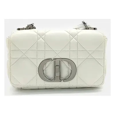 Dior White Leather Caro Small Bag