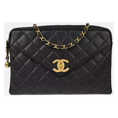 Chanel Black Leather Chain Shoulder Bag