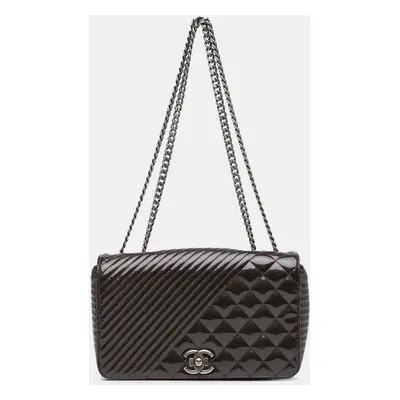 Chanel Purple Medium Patent Coco Boy Flap