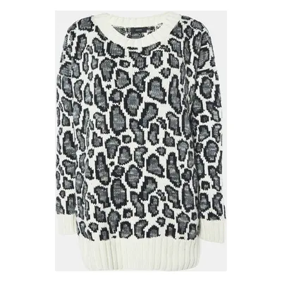 Joseph Animal Patterned Jacquard Wool Round Neck Sweater