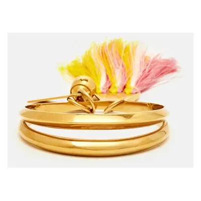 Chloe Gold Tone Pink/Yellow Fringe Bracelet