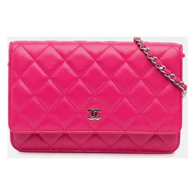 Chanel Pink Classic Lambskin Wallet on Chain