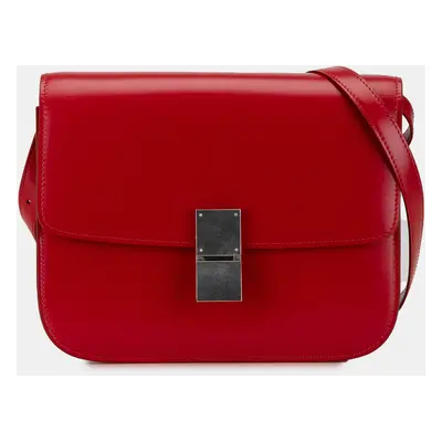 Celine Red Medium Calfskin Classic Box