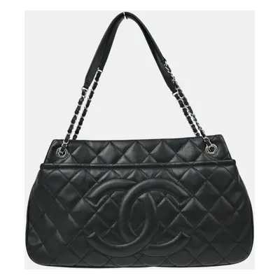 Chanel Black Caviar Quilted CC Timeless Soft Tote Bag