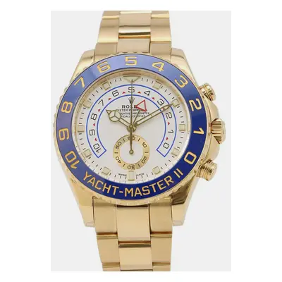 Rolex White 18K Yellow Gold Yacht-Master II Automatic Men's Wristwatch mm