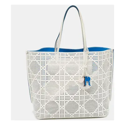 Dior White Cannage Perforated Leather Dioriva Tote