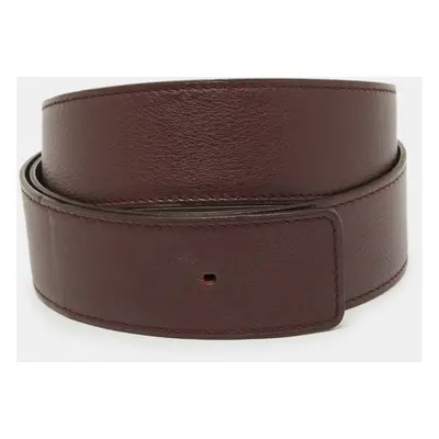 Hermes Prune/Chocolat Evercolor and Swift Leather Reversible Belt Strap