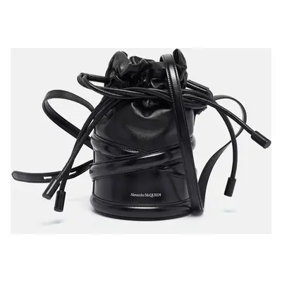 Alexander McQueen Black Leather The Soft Curve Bucket Bag