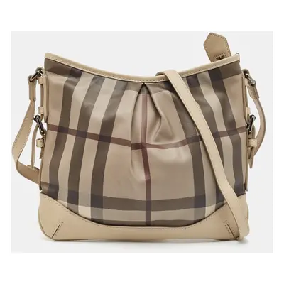 Burberry Beige Smoke Check PVC and Leather Hartham Crossbody Bag