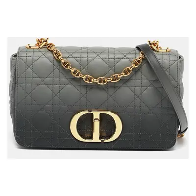 Dior Grey Ombre Cannage Leather Caro Shoulder Bag