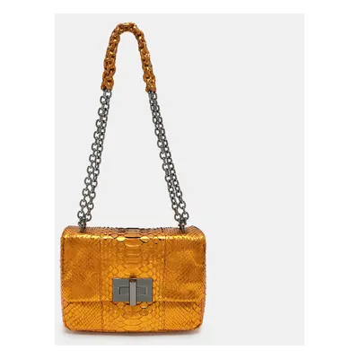 Tom Ford Gold Python Natalia Chain Shoulder Bag