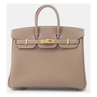 Hermes Etoupe Togo Leather Birkin Handbag